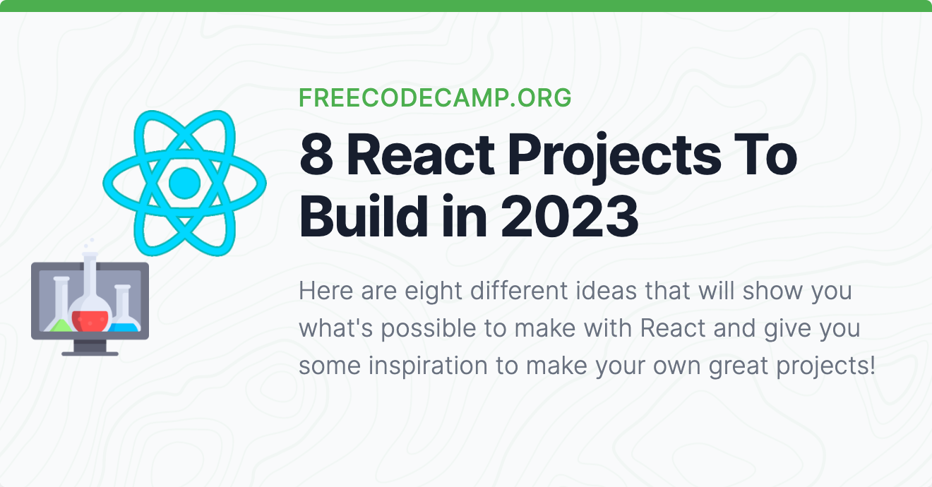 screenshot of 8 react projects to build in 2023
